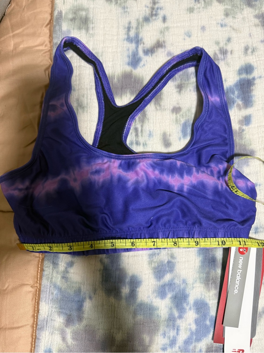 New Balance Purple and Pink Tie-Dye Racerback Sports Bra